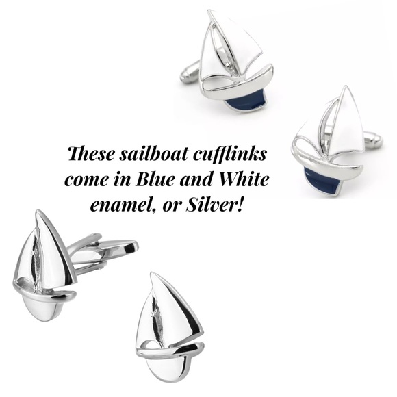 Elegant Silver Sailboat Cufflinks - Picture 4 of 15